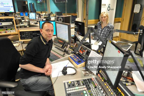 Presenters Steve Lamacq and Jo Whiley host a special edition of The Evening Session at the BBC 6 Music Studios on April 2, 2010 in London, England.