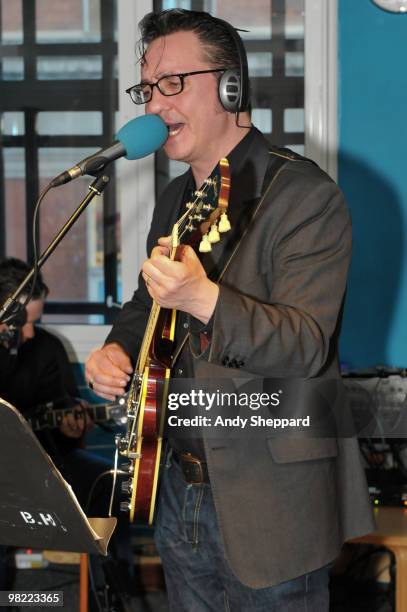 British Guitarist, Singer-Songwriter Richard Hawley performs for a special edition of The Evening Session at the BBC 6 Music Studios on April 2, 2010...