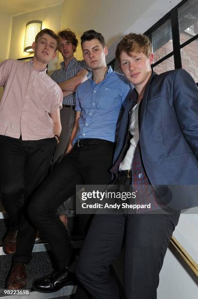 Daniel Hopewell, Russel Bates, Alex Saunders and George Waite of The Crookes attend a special edition of The Evening Session at the BBC 6 Music...