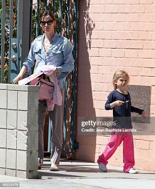 Jennifer Garner and Violet Affleck are seen on April 2, 2010 in Santa Monica, California.