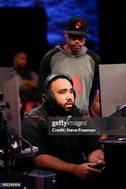 24k Dropoff I of Heat Check Gaming plays against Cavs Legion Gaming Club on June 23, 2018 at the NBA 2K League Studio Powered by Intel in Long Island...