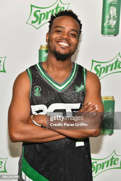 Travis Greene at the Celebrity Basketball Game Sponsored By Sprite during the 2018 BET Experience at Los Angeles Convention Center on June 23, 2018...