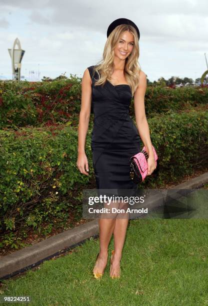 Jennifer Hawkins attends Golden Slipper Day at the Rosehill Gardens on April 3, 2010 in Sydney, Australia.