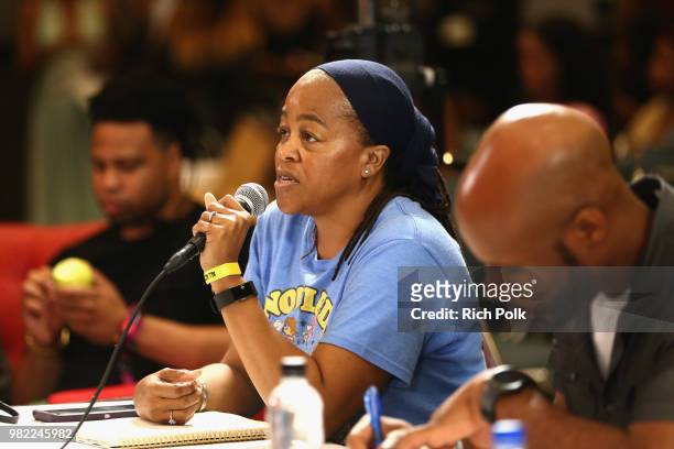 Entertainment, Talent Relations and Casting Directorat BET Andrea Reed Elmore attends the BET Casting Call at 2018 BET Experience Fan Fest at Los...