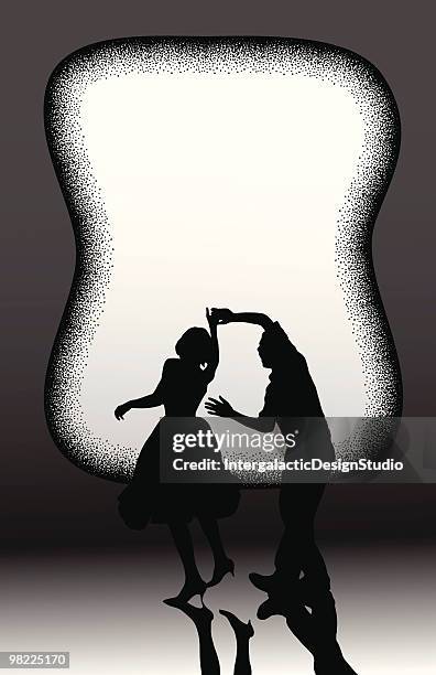 illustrazioni stock, clip art, cartoni animati e icone di tendenza di poster vintage di design - swing dance