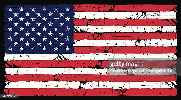 grunge amerikanischen flagge - verwittert stock-grafiken, -clipart, -cartoons und -symbole