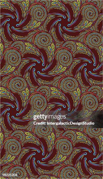 peacock paisley - paisley pattern stock illustrations