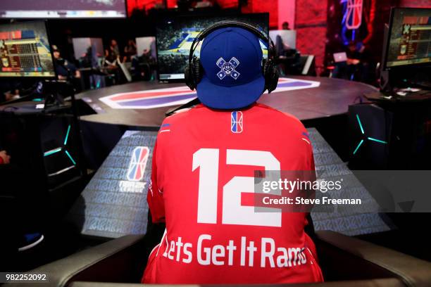 Lets Get It Ramo of Pistons Gaming Team plays against Pacers Gaming on June 23, 2018 at the NBA 2K League Studio Powered by Intel in Long Island...