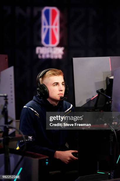 VGooner of Pacers Gaming plays against Pistons Gaming Team on June 23, 2018 at the NBA 2K League Studio Powered by Intel in Long Island City, New...