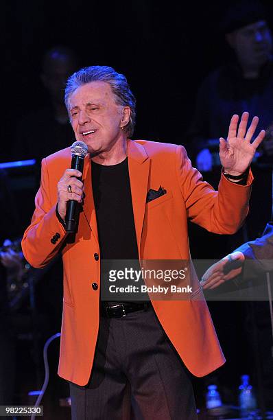 Frankie Valli performs with The Four Seasons at the Borgata Hotel Casino & Spa on April 2, 2010 in Atlantic City, New Jersey.