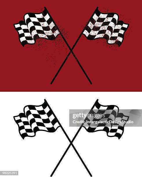 racing flags - vintage stock car racing stock illustrations