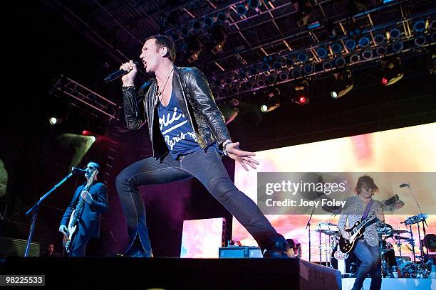 Stone Temple Pilots perform during day 1 of the free NCAA 2010 Big Dance Concert Series at White River State Park on April 2, 2010 in Indianapolis,...