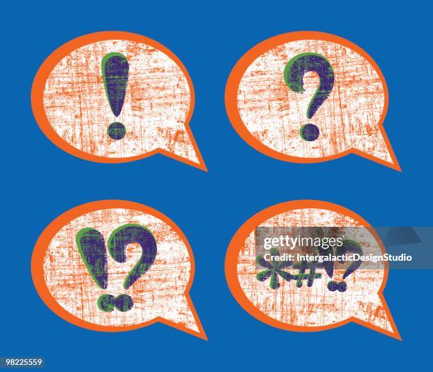 grunge speech bubbles - asterisk stock illustrations