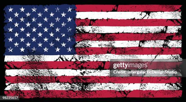 grunge american flag - weathered stock illustrations