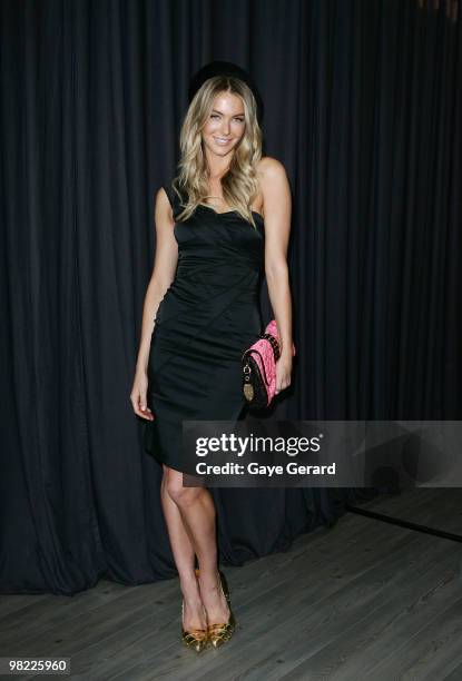 Jennifer Hawkins attends Golden Slipper Day at the Rosehill Gardens on April 3, 2010 in Sydney, Australia.