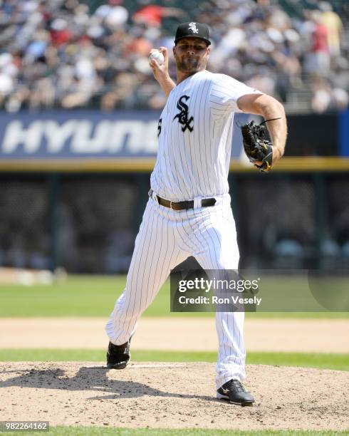 Chris Volstad of the Chicago White Sox pitches against the Detroit Tigers on June 16, 2018 at Guaranteed Rate Field in Chicago, Illinois.