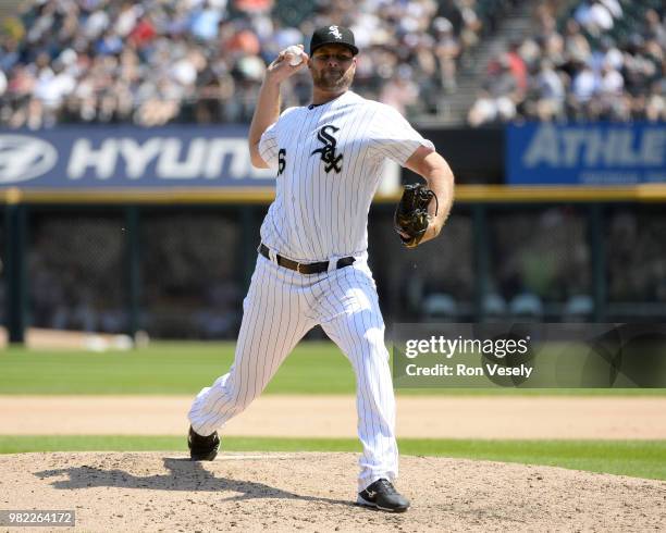 Chris Volstad of the Chicago White Sox pitches against the Detroit Tigers on June 16, 2018 at Guaranteed Rate Field in Chicago, Illinois.