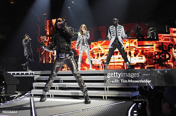 Apl.de.ap, Taboo, Fergie, and will.i.am of The Black Eyed Peas perform in advance of the bands' The E.N.D Vol. 2 release at HP Pavilion on April 2nd,...