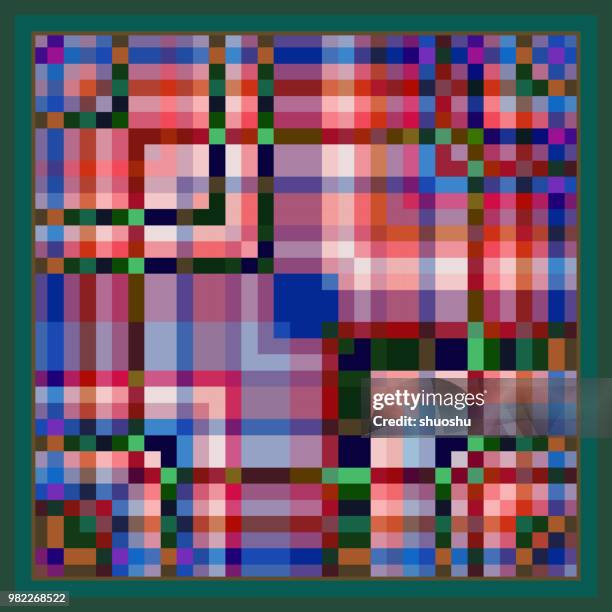 mosaic check pattern background - christmas pattern pixel stock illustrations