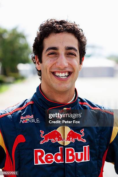 Red Bull Racing and Toro Rosso reserve driver Daniel Ricciardo of Australia is seen in the paddock during practice for the Malaysian Formula One...