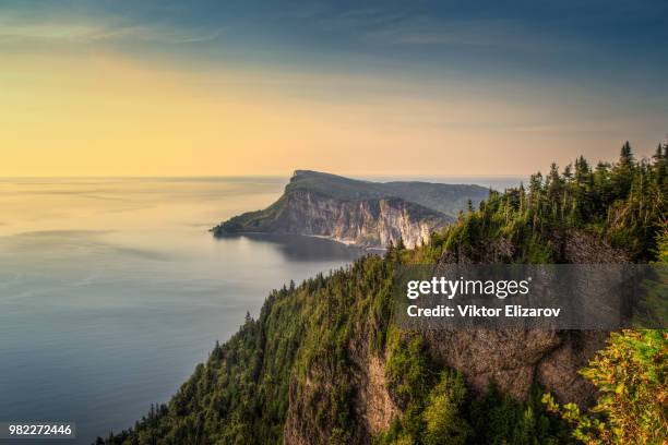 sunrise at forillon national park - forillon national park stock pictures, royalty-free photos & images