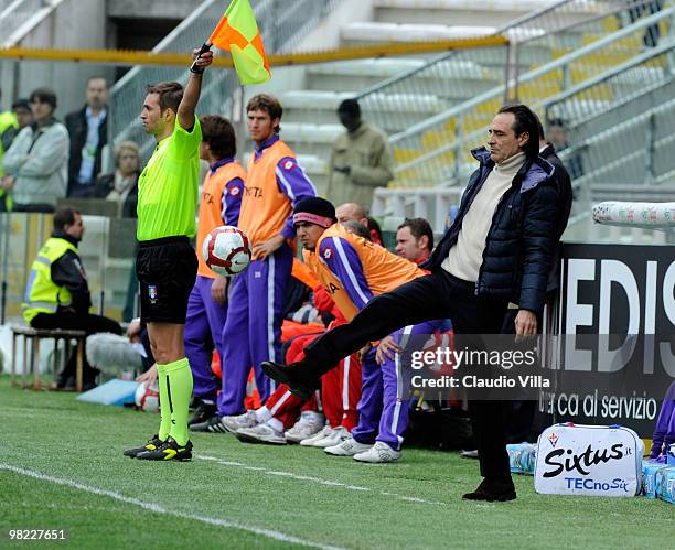 Fiorentina Head Coach Cesare Prandelli during the Serie A match between Parma FC and ACF Fiorentina at Stadio Ennio Tardini on April 3, 2010 in...