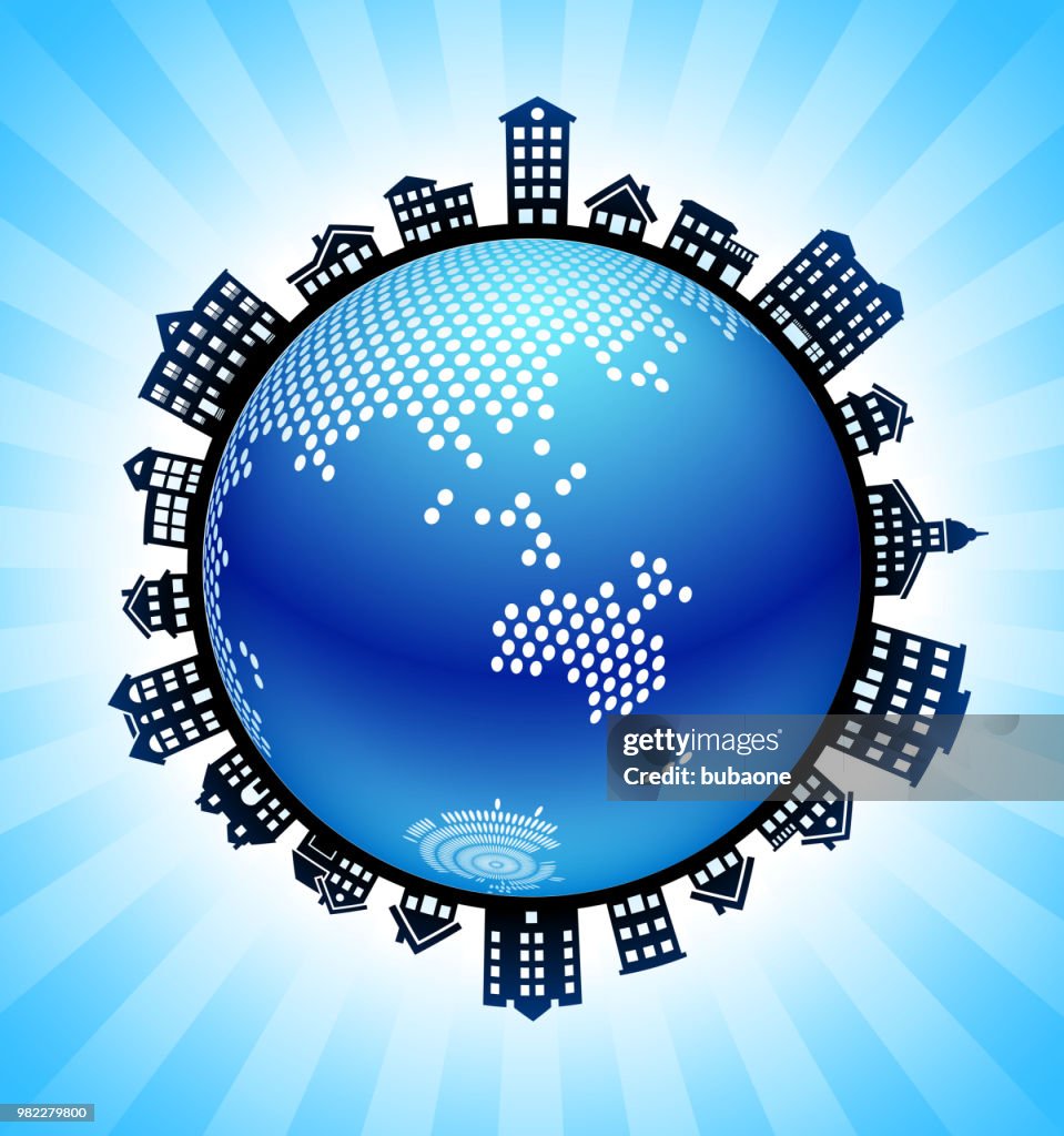 Australia on Rural Cityscape Skyline Background