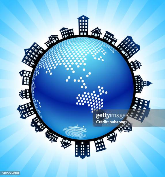 australia on rural cityscape skyline background - housing development australia stock illustrations