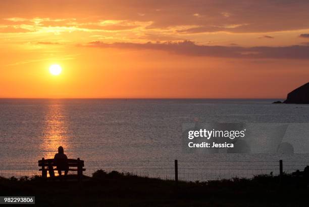 croyde sunset - croyde stock pictures, royalty-free photos & images