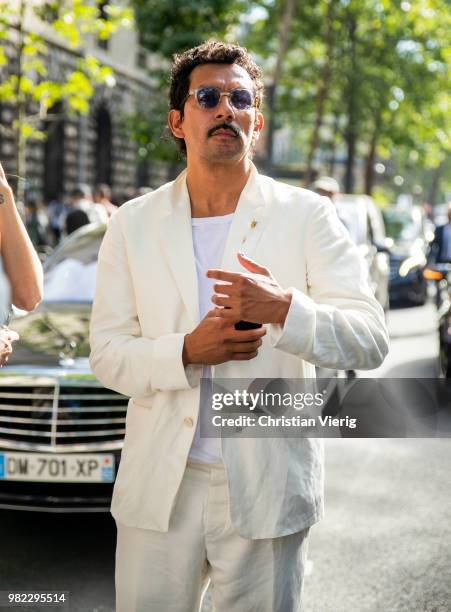 Haider Ackermann is seen outside Dior Homme on day five of Paris Fashion Week Menswear SS19 on June 23, 2018 in Paris, France.