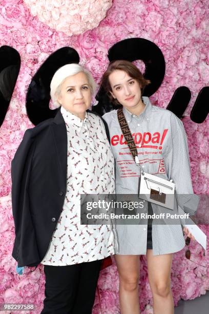 Silvia Venturini Fendi and guest attend the Dior Homme Menswear Spring/Summer 2019 show as part of Paris Fashion Week on June 23, 2018 in Paris,...