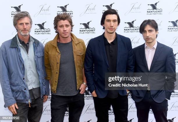 Andrew Heckler, Garrett Hedlund, Adam Driver and Noah Baumbach attend the Screenwriters Tribute at the 2018 Nantucket Film Festival - Day 4 on June...