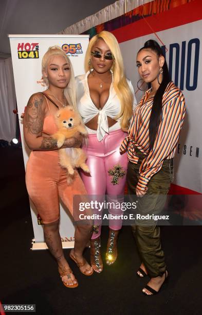Cuban Doll, Stefflon Don, and Queen Naija attend day two of the 2018 BET Awards Radio Remotes on June 23, 2018 in Los Angeles, California.