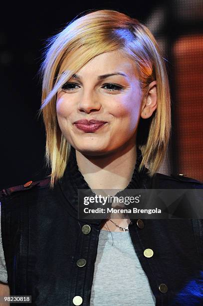 Emma Marrone performs on the "Top of the Pops" television show on April 3, 2010 in Milan, Italy.