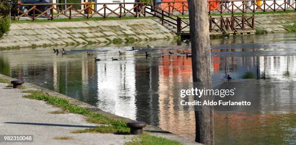 un angolo del sile a fiera di treviso - fiera stock pictures, royalty-free photos & images