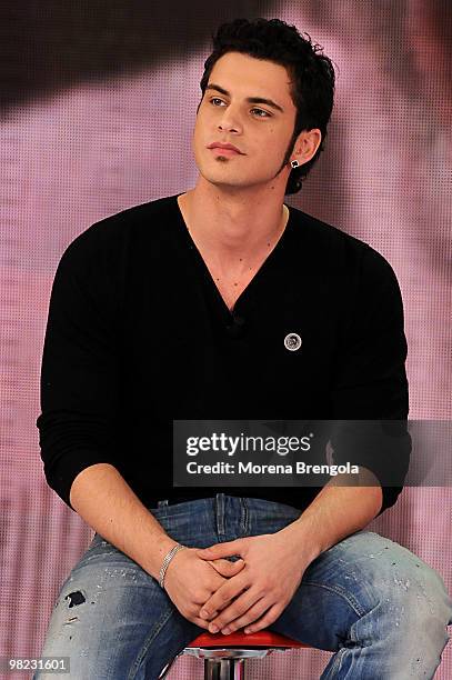 Andrea Montovoli appears on "Quelli che il calcio" tv show on April 3, 2010 in Milan, Italy.