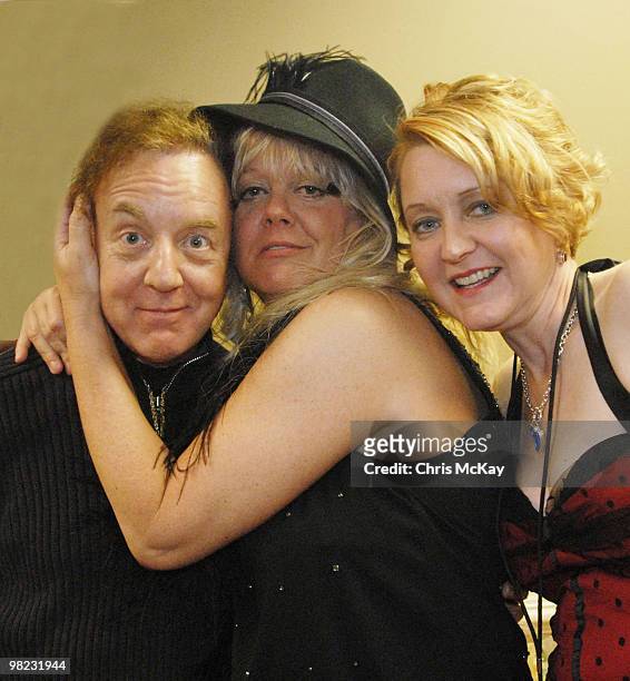 Mitch Easter of Let's Active, Cindy Wilson of The B-52's and Cathy Edmonds attend R.E.M.'s 30th Birthday Celebration at the Melting Point on April 2,...