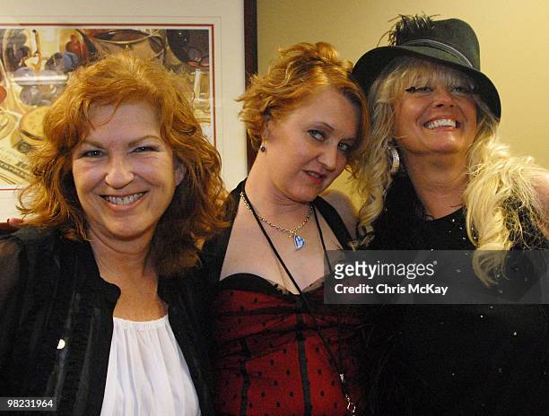 Dana Downs, Cathy Edmonds and Cindy Wilson of The B-52's attend R.E.M.'s 30th Birthday Celebration at the Melting Point on April 2, 2010 in Athens,...