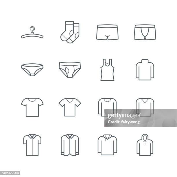 clothes icons - man socks stock illustrations