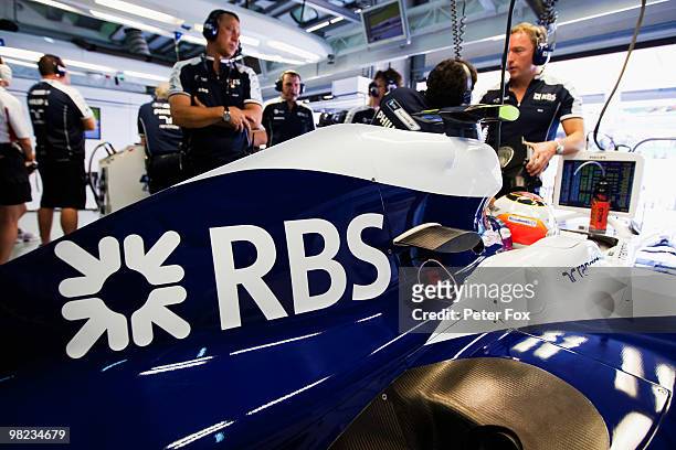 Nico Huelkenburg of Germany and Williams is seen during qualifying for the Malaysian Formula One Grand Prix at the Sepang Circuit on April 3, 2010 in...