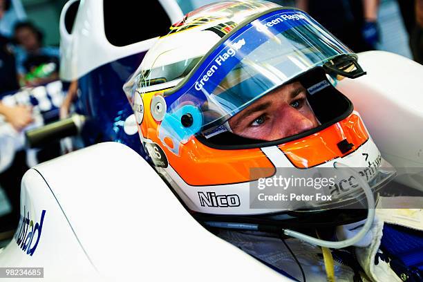 Nico Huelkenburg of Germany and Williams is seen during qualifying for the Malaysian Formula One Grand Prix at the Sepang Circuit on April 3, 2010 in...