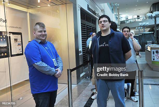 Jason Solomon, of Somerville, New Jersey was the first person on line at the Apple Store to get the new IPad released today. The much heralded IPad...