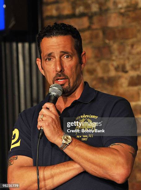 Rich Vos performs at The Stress Factory Comedy Club on April 3, 2010 in New Brunswick, New Jersey.