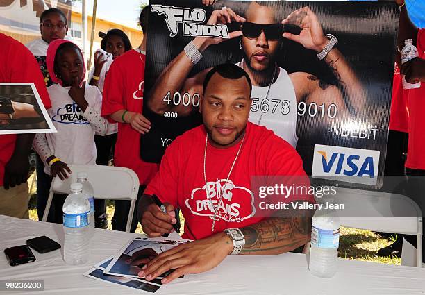 Flo Rida attends First Annual Kids Spring and Break into Motivation Event on April 3, 2010 in Miami, Florida.
