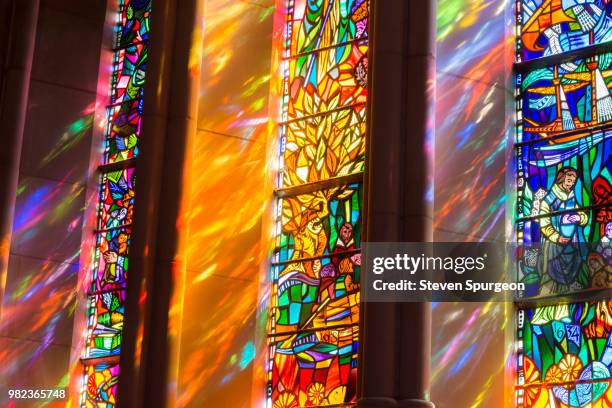 chromatic glass - stained glass church stock pictures, royalty-free photos & images