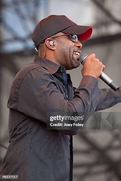 Darius Rucker performs during day 2 of the free NCAA 2010 Big Dance Concert Series at White River State Park on April 3, 2010 in Indianapolis,...