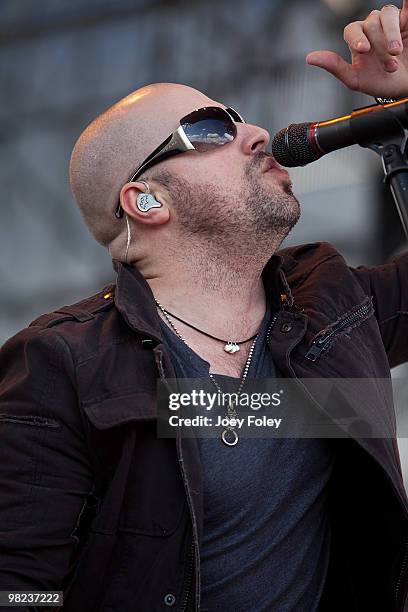 Chris Daughtry of Daughtry performs during day 2 of the free NCAA 2010 Big Dance Concert Series at White River State Park on April 3, 2010 in...