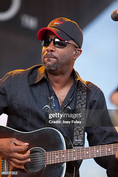 Darius Rucker performs during day 2 of the free NCAA 2010 Big Dance Concert Series at White River State Park on April 3, 2010 in Indianapolis,...