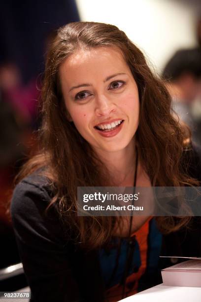 Actress Amy Acker attends the "Happy Town" panel at the 2010 WonderCon - Day 2 at Moscone Center South on April 3, 2010 in San Francisco, California.