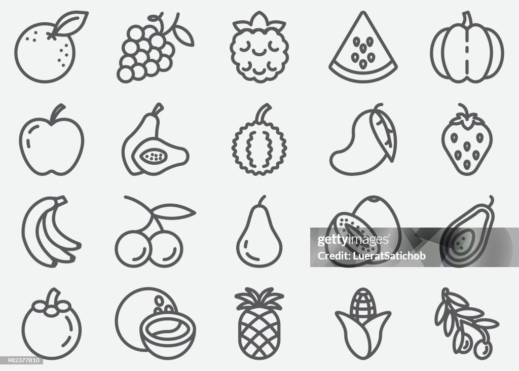 Fruits Line Icons